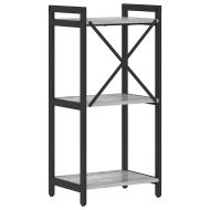 Рафт за книги Сив сонома 40 x 30 x 85 см Инженерно дърво