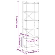 Рафт за книги Старо дърво 40 x 30 x 85 см Инженерно дърво