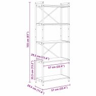 Рафт за книги Старо дърво 60 x 30 x 155 см Инженерно дърво