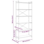 Рафт за книги Черния дъб 40 x 30 x 85 см Инженерно дърво