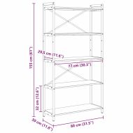 Рафт за книги Сонома дъб 80 x 30 x 155 см Инженерно дърво