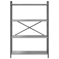 Рафт за книги Сив сонома 80 x 30 x 120 см Инженерно дърво