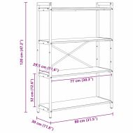 Рафт за книги Старо дърво 80 x 30 x 120 см Инженерно дърво