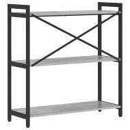 Рафт за книги Сив сонома 80 x 30 x 85 cm Инженерно дърво