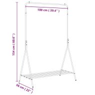 Държач за дрехи със съхранение Черно 100 x 56 x 154 см Стомана