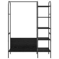 Държач за дрехи с рафт Черно 120 x 44 x 160 см Инженерно дърво