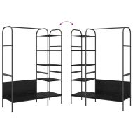 Държач за дрехи с рафт Черно 120 x 44 x 160 см Инженерно дърво