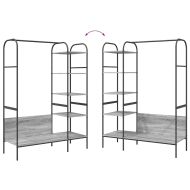 Държач за дрехи с рафт Сив 120 x 44 x 160 см Инженерно дърво