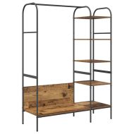 Държач за дрехи с рафт Кафяво 120 x 44 x 160 см Инженерно дърво