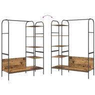 Държач за дрехи с рафт Кафяво 120 x 44 x 160 см Инженерно дърво