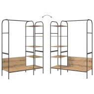 Държач за дрехи с рафт Бежово 120 x 44 x 160 см Инженерно дърво