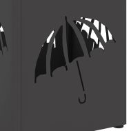 Стойка за чадър Черно 15.5 х 15.5 х 49 см Метал