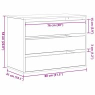 Чекмеджетен шкаф Друг Черно 80 x 41 x 58 см Инженерно дърво