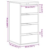 Чекмеджетен шкаф Друг Черно 40 x 41 x 76 см Инженерно дърво