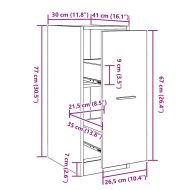 Аптекарски шкаф Черен дъб 30 x 41 x 77.5 см Инженерно дърво