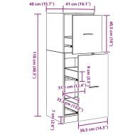 Аптекарски шкаф Черен дъб 40 x 41 x 118 см Инженерно дърво