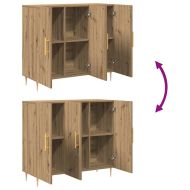 Служебен шкаф дъб артизан 90 x 34 x 80 см Инженерно дърво