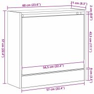 Шкаф за обувки Старо дърво 60 x 21 x 57 cm Инженерно дърво