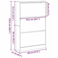 Шкаф за обувки Старо дърво 80 x 21 x 125,5 cm Инженерно дърво