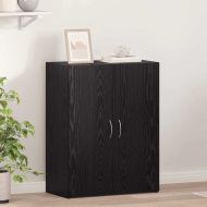 Офис шкаф с рафт Черен дъб 60 x 32 x 77.5 Инженерно дърво
