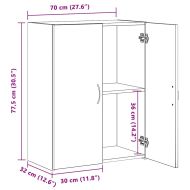 Офис шкаф с рафт Черен дъб 60 x 32 x 77.5 Инженерно дърво