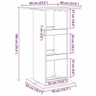 Бар маса с рафт Черния дъб 60 x 60 x 100 см Инженерно дърво