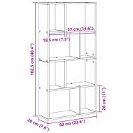 Книжник Черен дъб 60 x 20 x 120 см Инженерно дърво