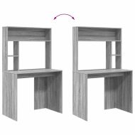 Бюро с рафт Сив Сонома 91 x 50 x 149 см Инженерно дърво