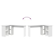 Бюро с рафт Бяло 142 x 102 x 73 см Инженерно дърво