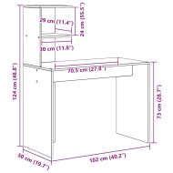 Бюро с рафт дъб сонома 102 x 50 x 124 см Инженерно дърво