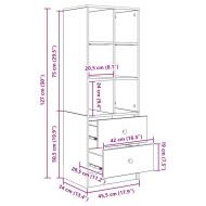 Висок шкаф дъб сонома 45.5 x 34 x 127 см Инженерно дърво