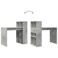 Бюро с рафт Циментено сиво 108 x 55 x 103.5 см Инженерно дърво