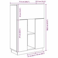 Бюро с рафт с врата Дъб 71.5 x 31.5 x 106.5 см Инженерно дърво