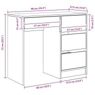 Бюро с чекмедже Черния дъб 90 x 37.5 x 75 см Инженерно дърво