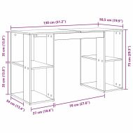 Бюро с рафт Бяло 130 x 50.5 x 75 см Инженерно дърво