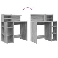 Бюро с рафт Сив Сонома 90 x 48 x 101,5 см Инженерно дърво