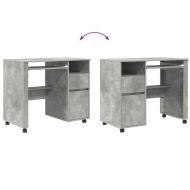 Бюро на колела Циментено сиво 91 x 50 x 77 см Инженерно дърво