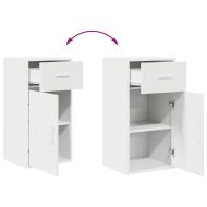 Шкаф с чекмедже Бяло 38 x 34.5 x 75 см Инженерно дърво