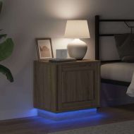 Нощен шкаф с 2 pcs дъб сонома 44 x 34.5 x 45 см Инженерно дърво