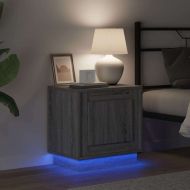 Нощен шкаф с 2 pcs Сив 44 x 34.5 x 45 см Инженерно дърво