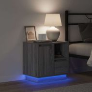 Нощен шкаф с чекмедже Сив 50 x 34,5 x 50 см. Инженерно дърво