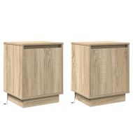 Нощен шкаф 2 pcs Сонома дъб 39 x 34,5 x 50 см Инженерно дърво