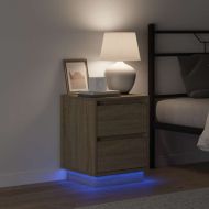 Нощен шкаф 2 pcs Сонома дъб 39 x 34,5 x 50 см Инженерно дърво