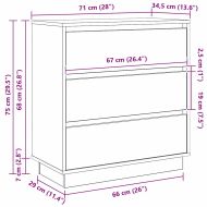 Нощен шкаф с чекмедже Бяло 71 x 34,5 x 75 см Инженерно дърво