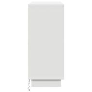 LED конзолна маса с рафт Бяло 90 х 32 х 75 см Инженерно дърво