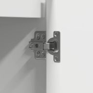 LED конзолна маса с рафт Бяло 90 х 32 х 75 см Инженерно дърво