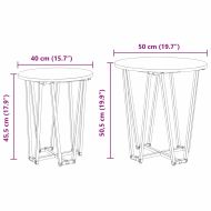 Комплект помощни маси 2 pcs Ръчно изработен дъб и черно