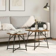 Комплект помощни маси 2 pcs Димящ дъб и черно