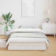 Леглово дъно Бяло 213.5 x 104 x 9 см Солидно борово дърво