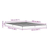 Леглово дъно Бяло 213.5 x 104 x 9 см Солидно борово дърво
